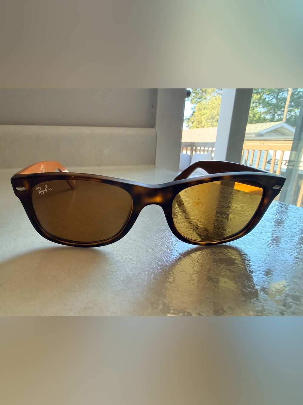 Ray-Ban New Wayfarer Sunglasses - Tortoise Frame with Brown Tint
